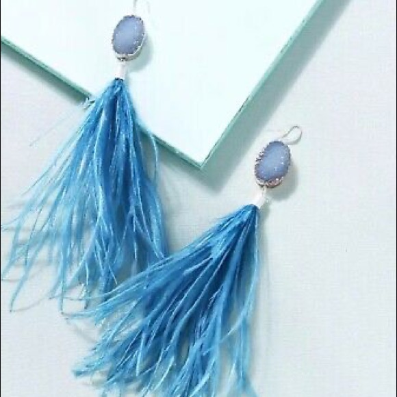 Anthropologie Jewelry - NWT Anthropologie Druzy Feather Earrings